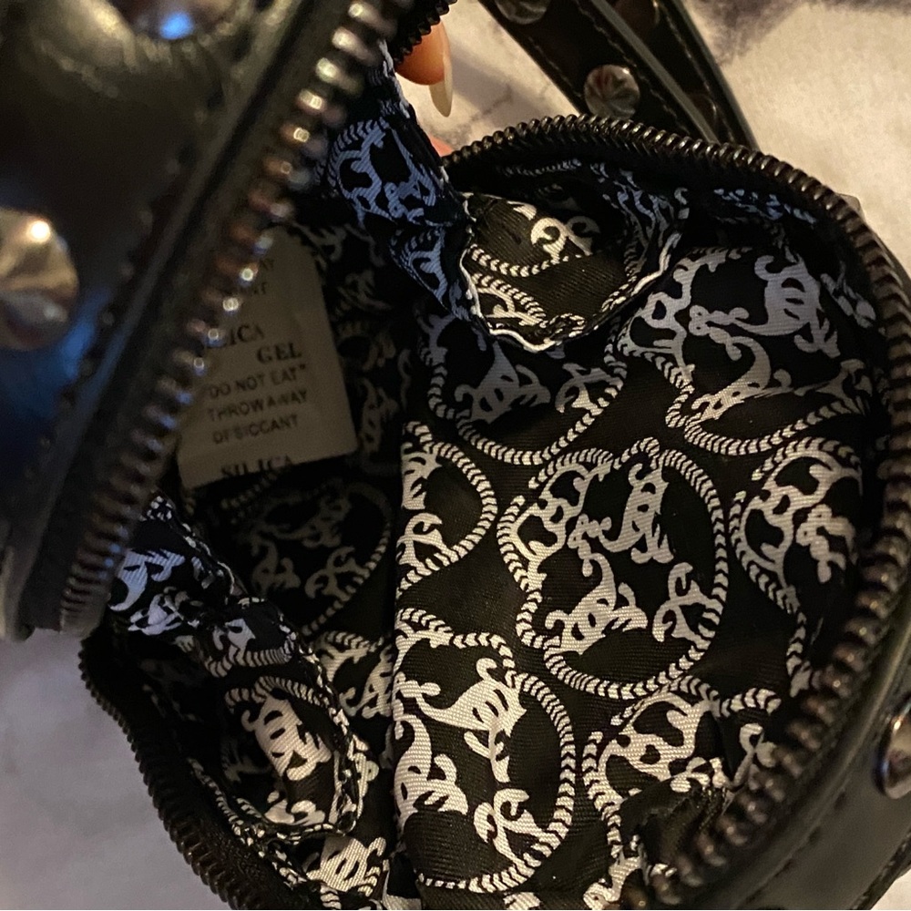 💀 Molded Skull Studded Evening Wristlet Belt Bag Pouch - Picture 4 of 9